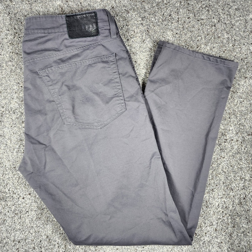 AG Everett Slim Straight Pants Mens 36x32 Grey Italian Fabric Excellent